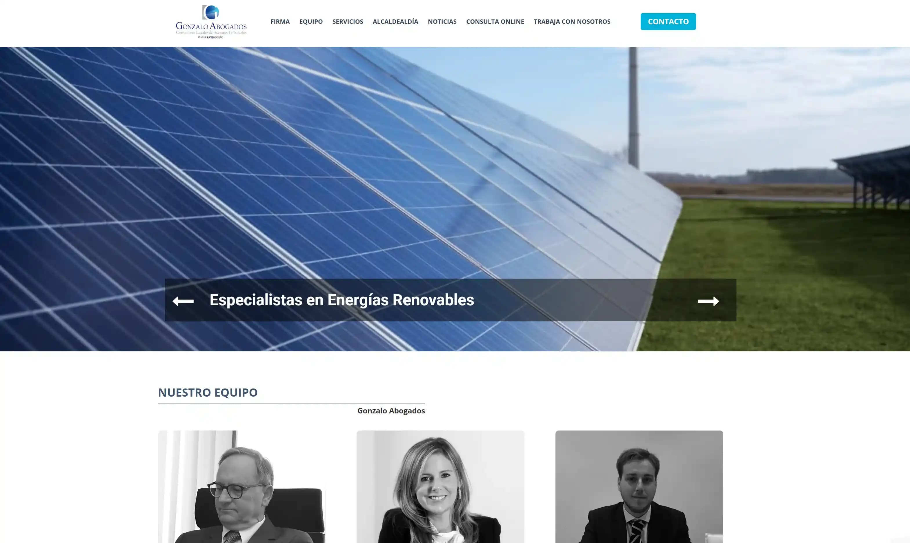 Web desarrollada para Gonzalo Abogados, sector Legal · corporativo