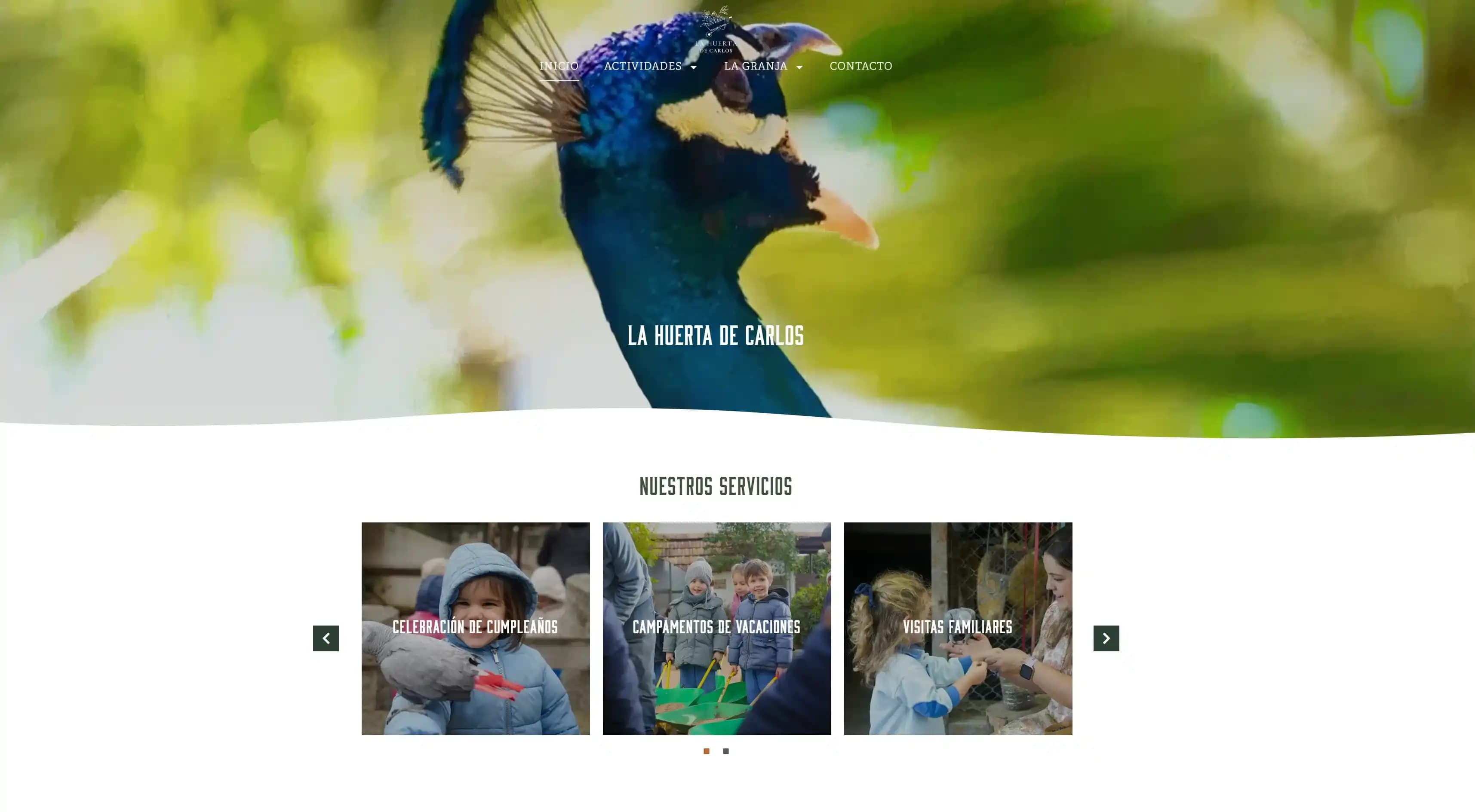 Web desarrollada para La Huerta de Carlos, sector Alimentación · venta local